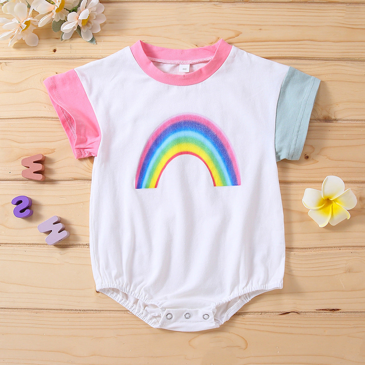 Spring Spot Cotton Pink Short-sleeved Non-hooded Wholesale Thin Women's Pullover Summer Jumpsuit - Cindi Book