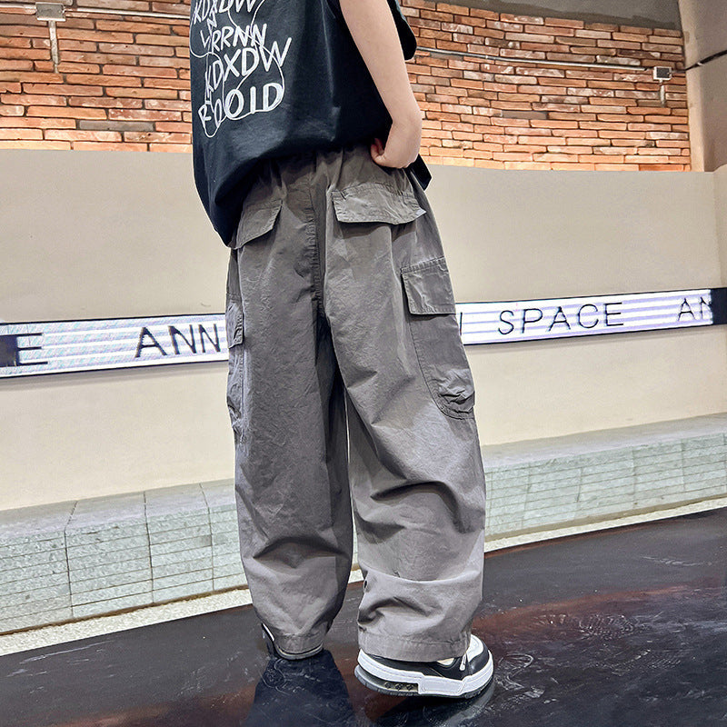 Loose Children's Spring Clothes Pu Handsome Pants - Cindi Book