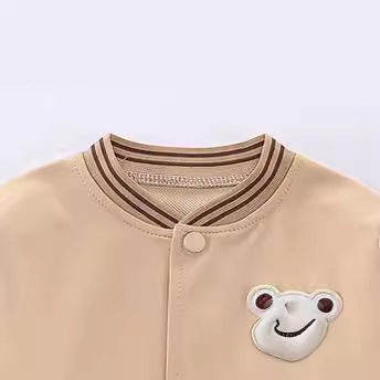 Boys Casual Sweatshirt Baseball Uniform Two-Piece Set