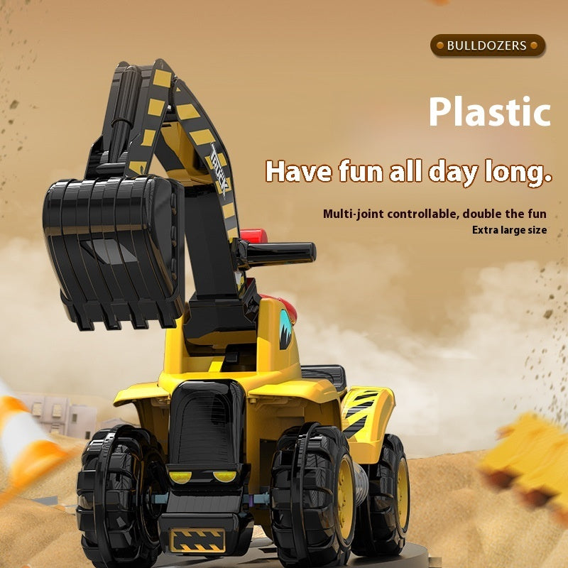Oversized Portable Riding Hook Machine Electric Excavator Car Girl And Boy Children Excavator Toy Engineering Vehicle - Cindi Book