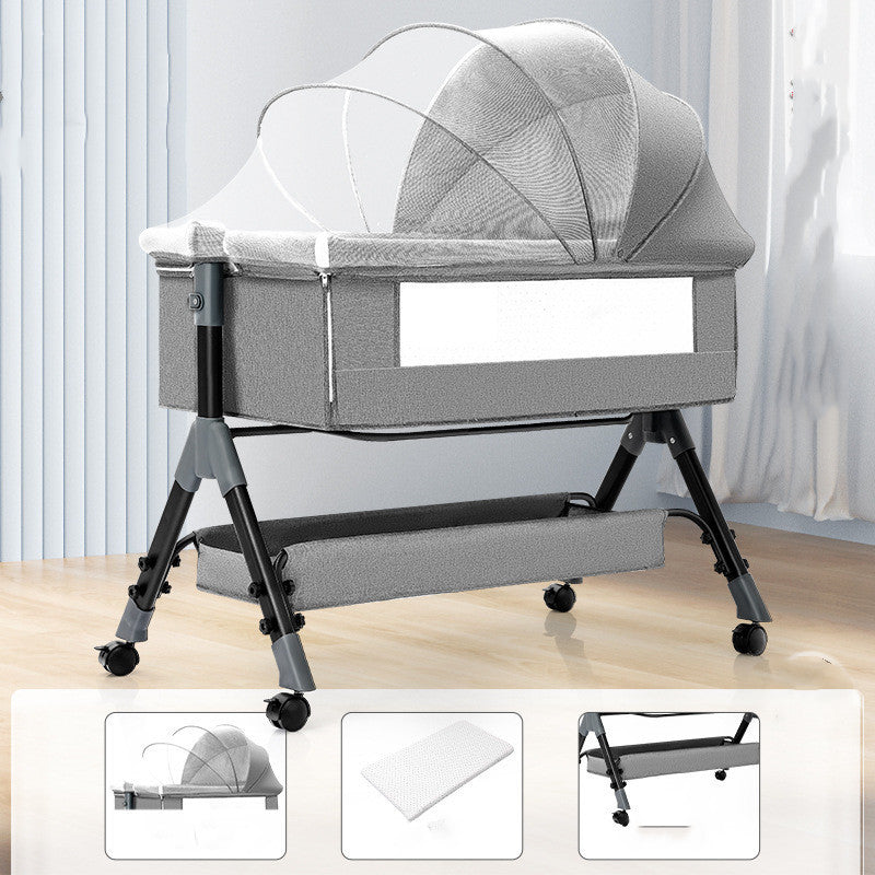 Baby Splicing Portable Multifunctional Mobile Folding Cradle Bed - Cindi Book
