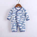 Baby's Cotton Long-sleeved Lace-up Butterfly Jumpsuit - Cindi Book