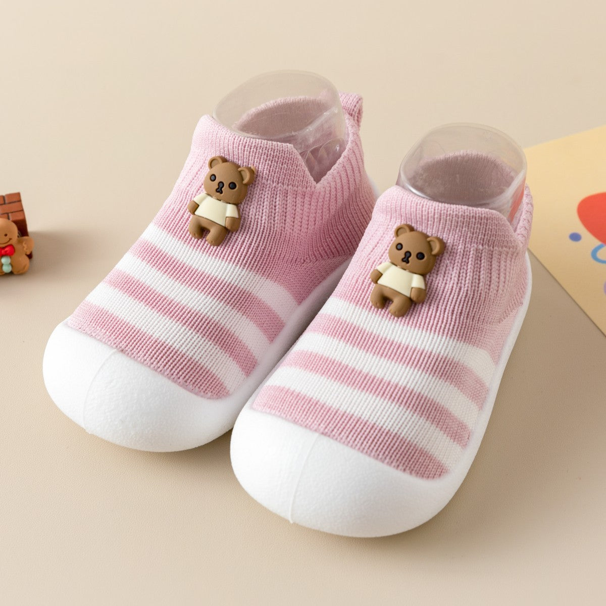 Casual Simple Soft Bottom Non-slip Cartoon Striped Toddler Shoes - Cindi Book