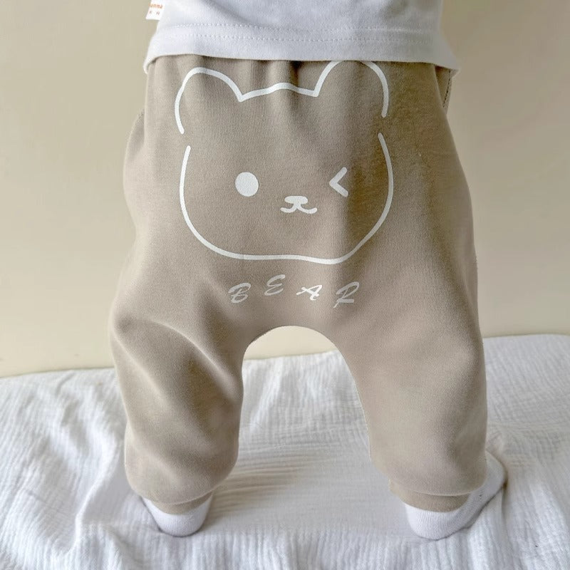 Baby Fleece-Lined Cotton Men and Women Baby Single-Layer Fleece-Lined Cotton Pants