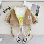 Spring Children's Clothing Boys Hoodie Jacket Long Sleeve Three-piece Suit - Cindi Book