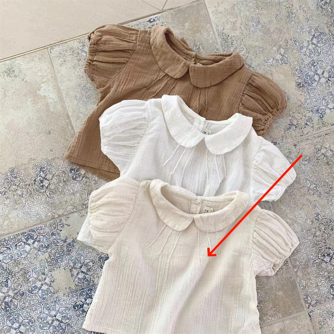 Baby Girl Cute Lapel Short-sleeved Blouse T-shirt - Cindi Book