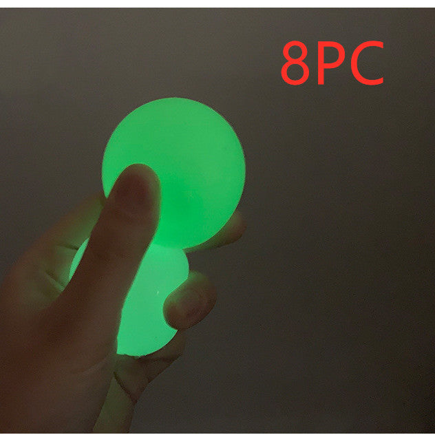 Luminous Sticky Ball Toys Sticky Wall Home Party Games Glow In The Dark Novelty Toys Decompression Squeeze Toy - Cindi Book