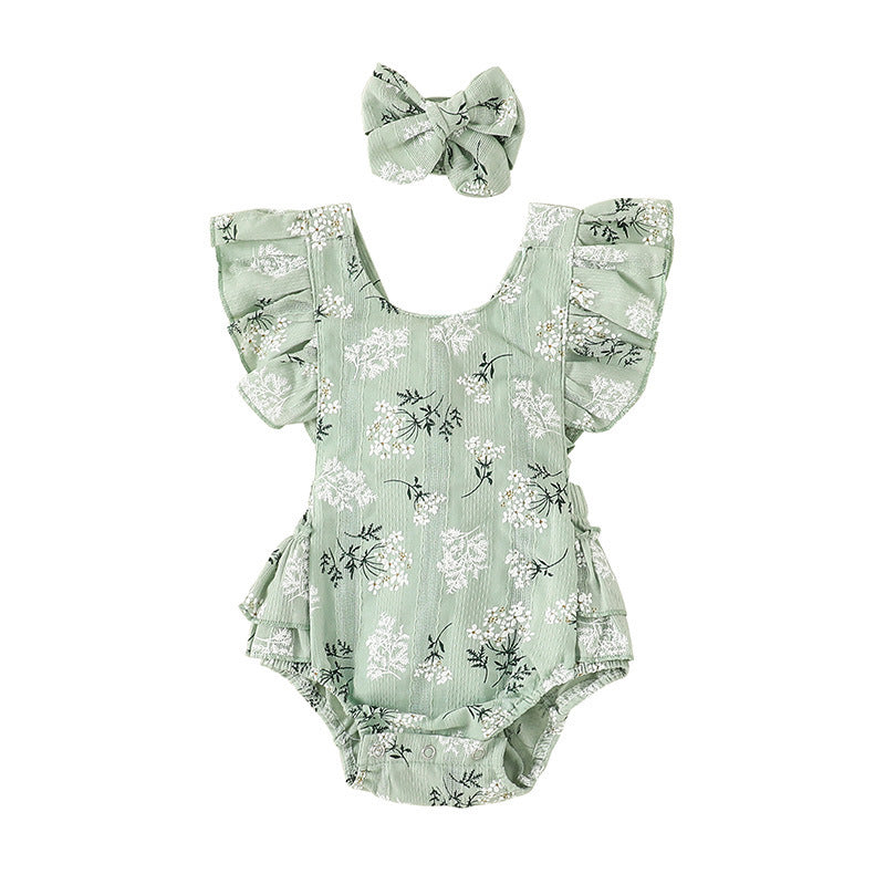 Baby Harness Print Dress Crawling Clothes - Cindi Book