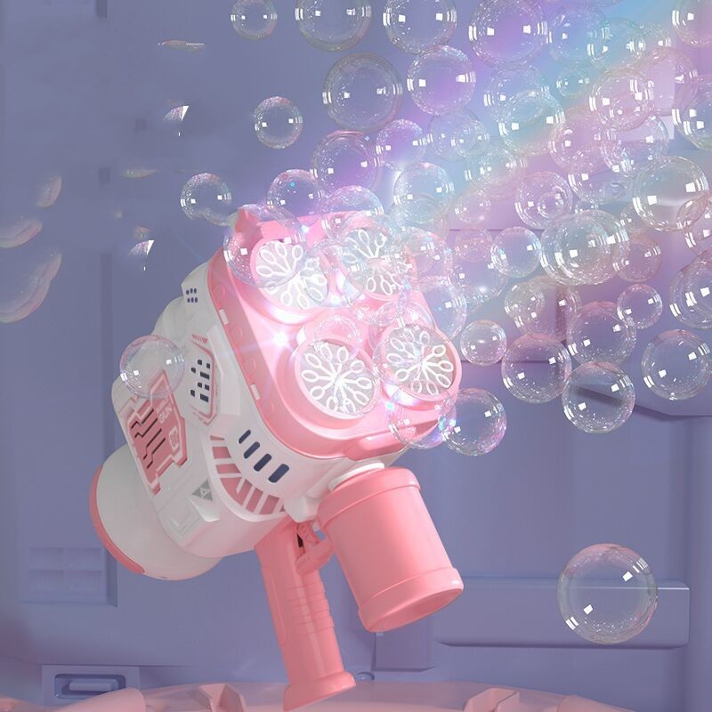 Bubble Gun Rocket Soap Bubble Machine Electric Space Launcher Continues To Produce Bubbles With LED Light - Cindi Book