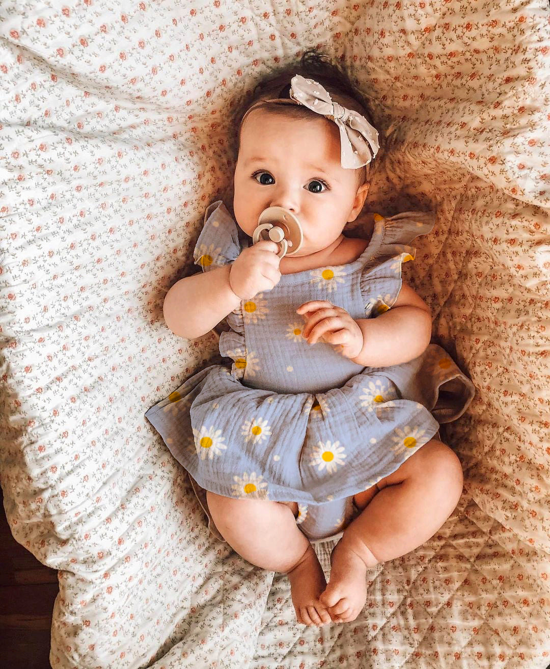 Strap Four-color Chrysanthemum One-piece Romper Dress Triangle Romper Headband - Cindi Book