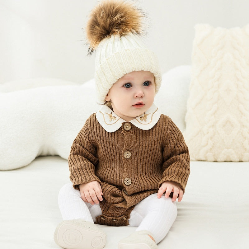 Knitted Sweater Baby Bodysuit One-piece Baby Wear - Cindi Book