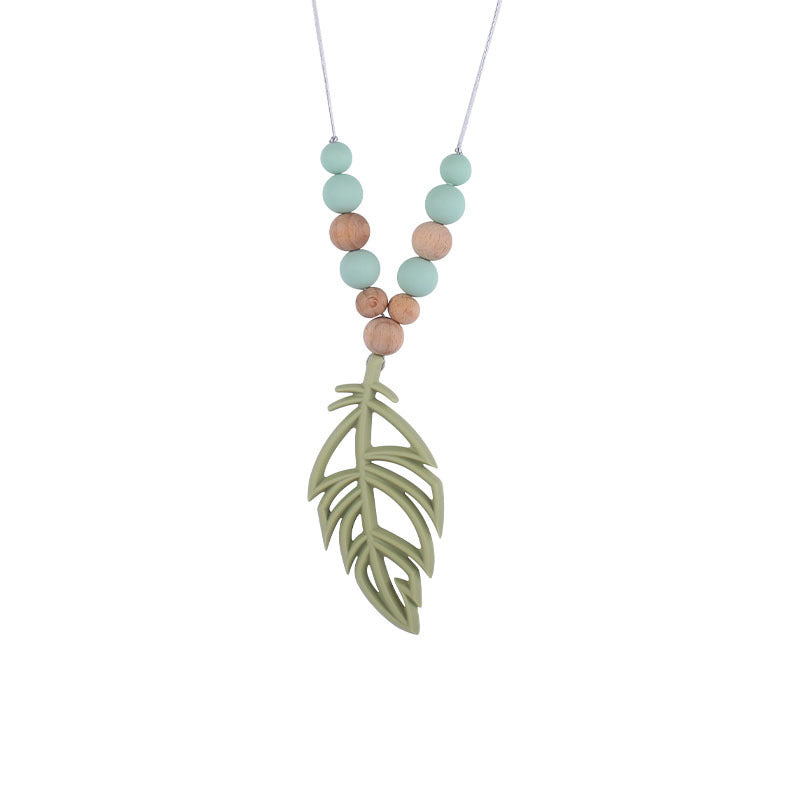 New Baby Products Silicone Leaf Teether Necklace - Cindi Book
