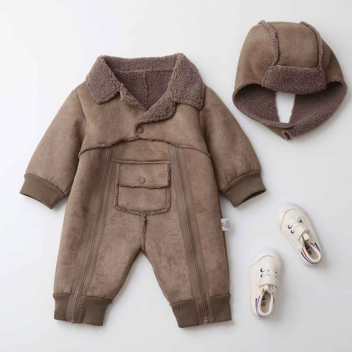 Fur One-piece Hooded Jumpsuit Children's Romper Outwear - Cindi Book