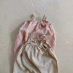 Summer Infant Thin Vertical Striped Suspender Jumpsuit - Cindi Book