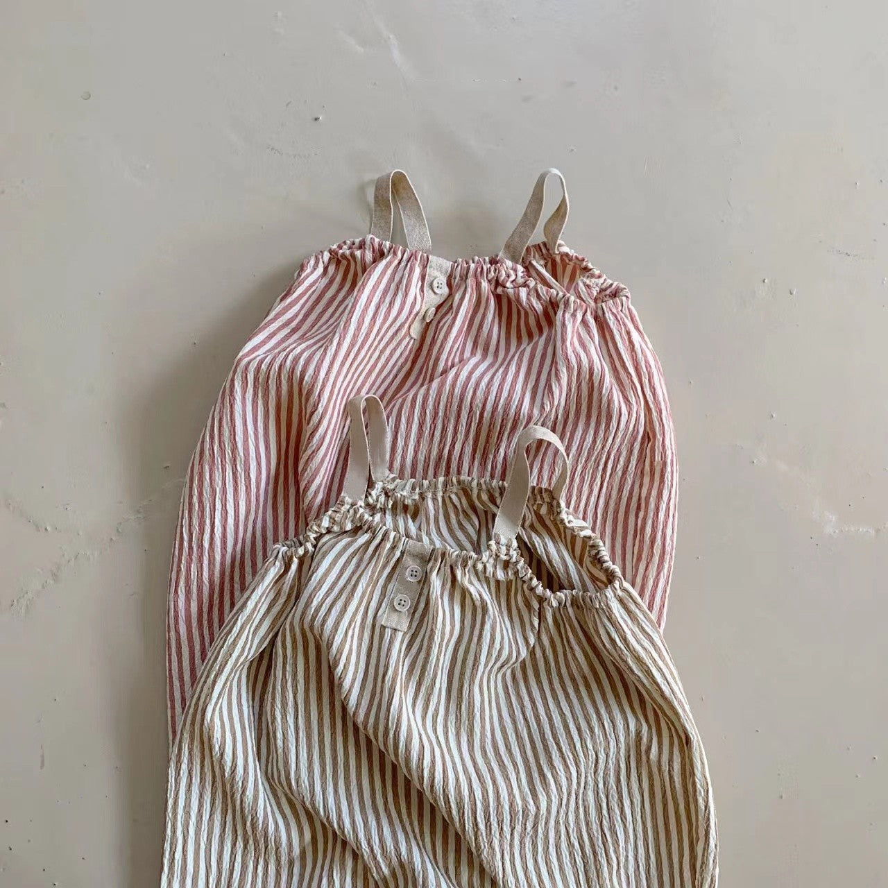 Summer Infant Thin Vertical Striped Suspender Jumpsuit - Cindi Book