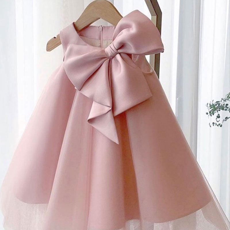 Girls Dress Dress Big Bow Girl Korean Style Baby Girl Dress - Cindi Book