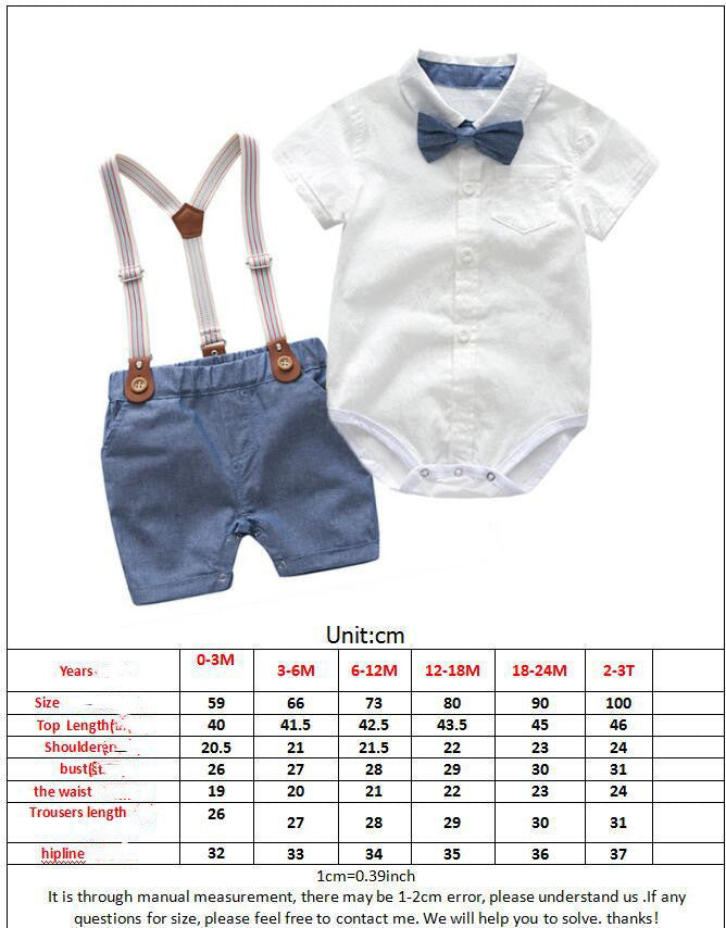 Summer Baby Boy Gentleman Suit Baby Romper Suspender Pants Two-piece British Style Handsome Dress - Cindi Book