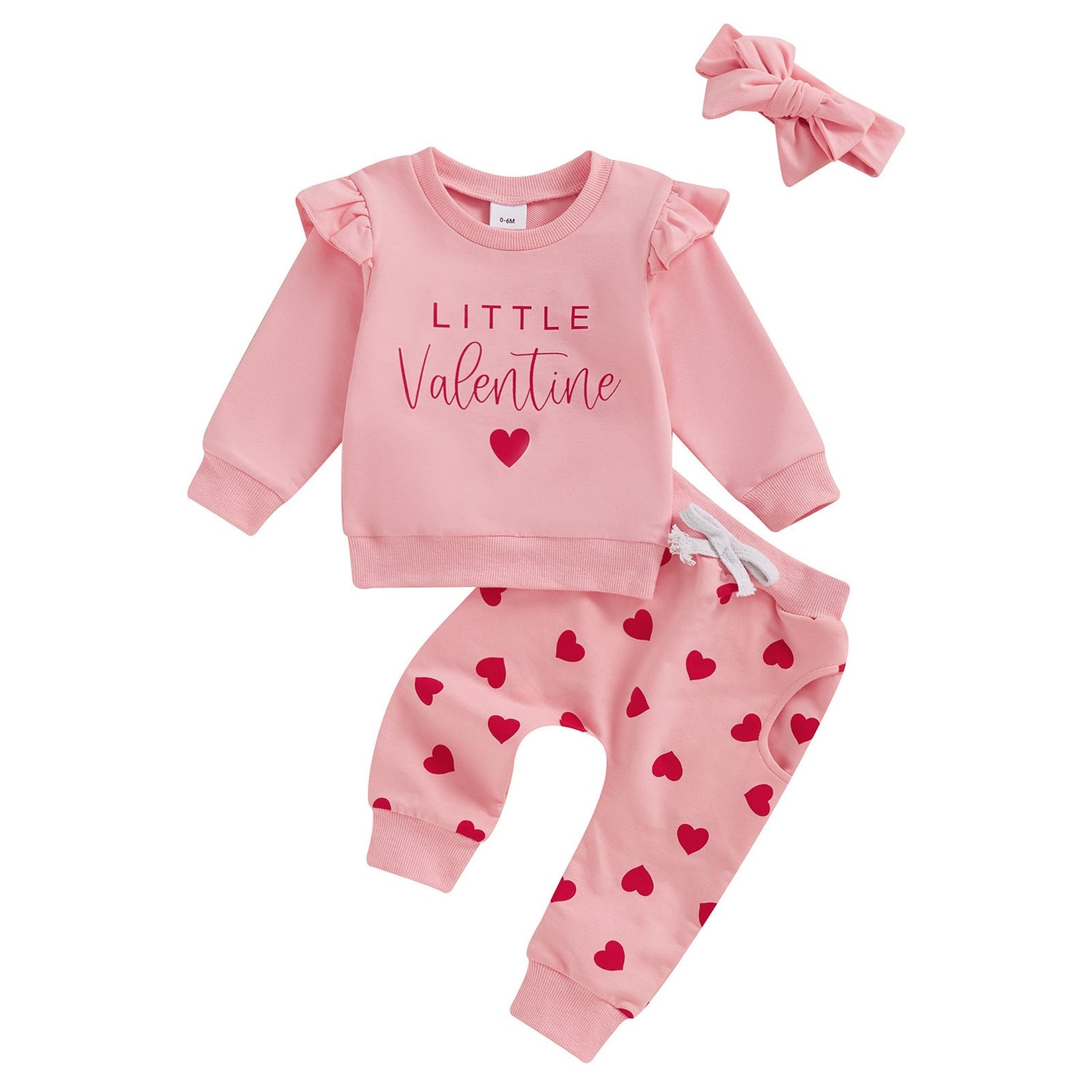 AliExpress Valentine's Day Love Flounced Sleeve Set Headdress Three-piece Set - Cindi Book