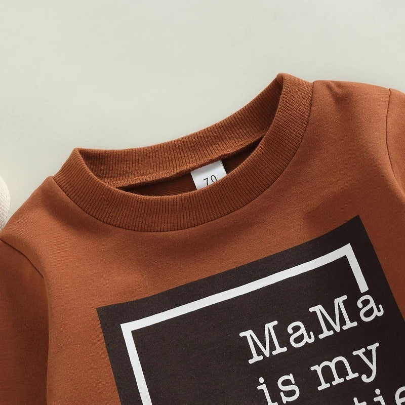 Letter Printed Round Neck Long-sleeved Sweater And Trousers Two-piece Set - Cindi Book