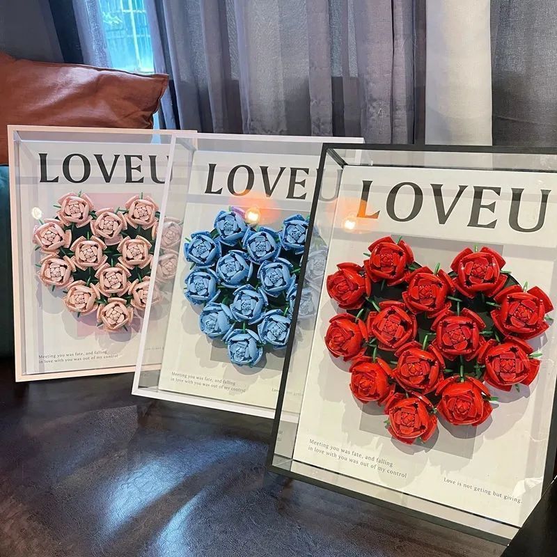 Rose Bouquet Building Blocks Gift Box DIY Handmade - Cindi Book
