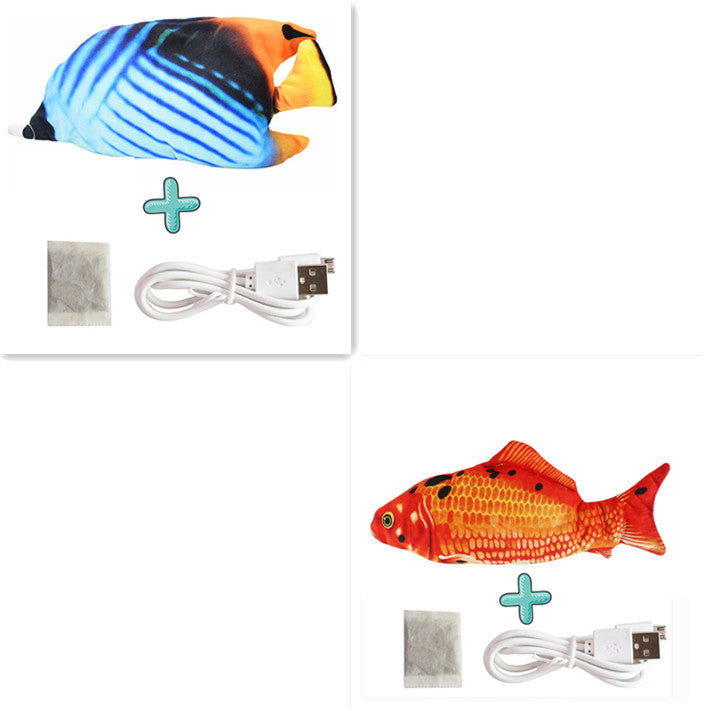 Electric Funny Cat Simulation Fish Beating Usb Jumping Cat Toy - Cindi Book