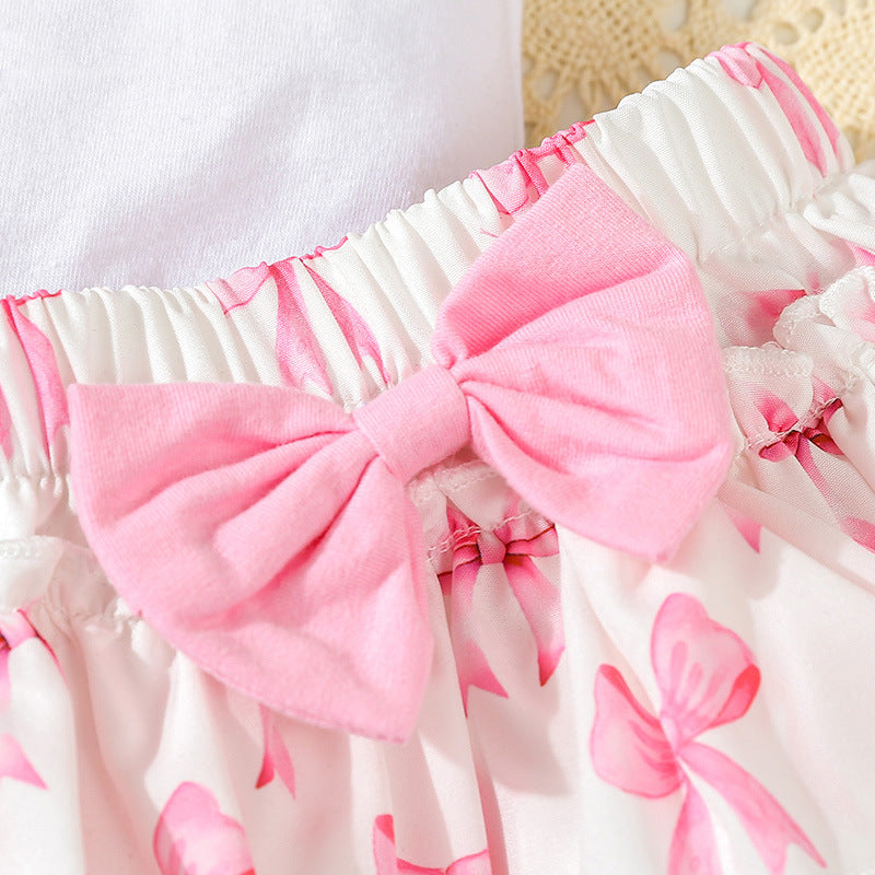 Cute Bow-Knot Romper Set For Baby Girls - Cindi Book