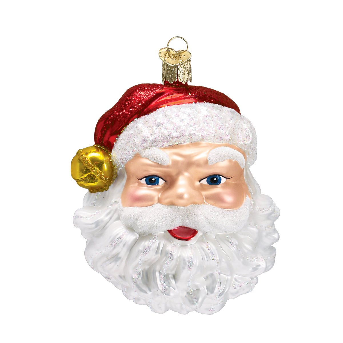 Old World Christmas Jingle Bell Santa Ornament - hand-blown glass Christmas tree ornament (view 3)