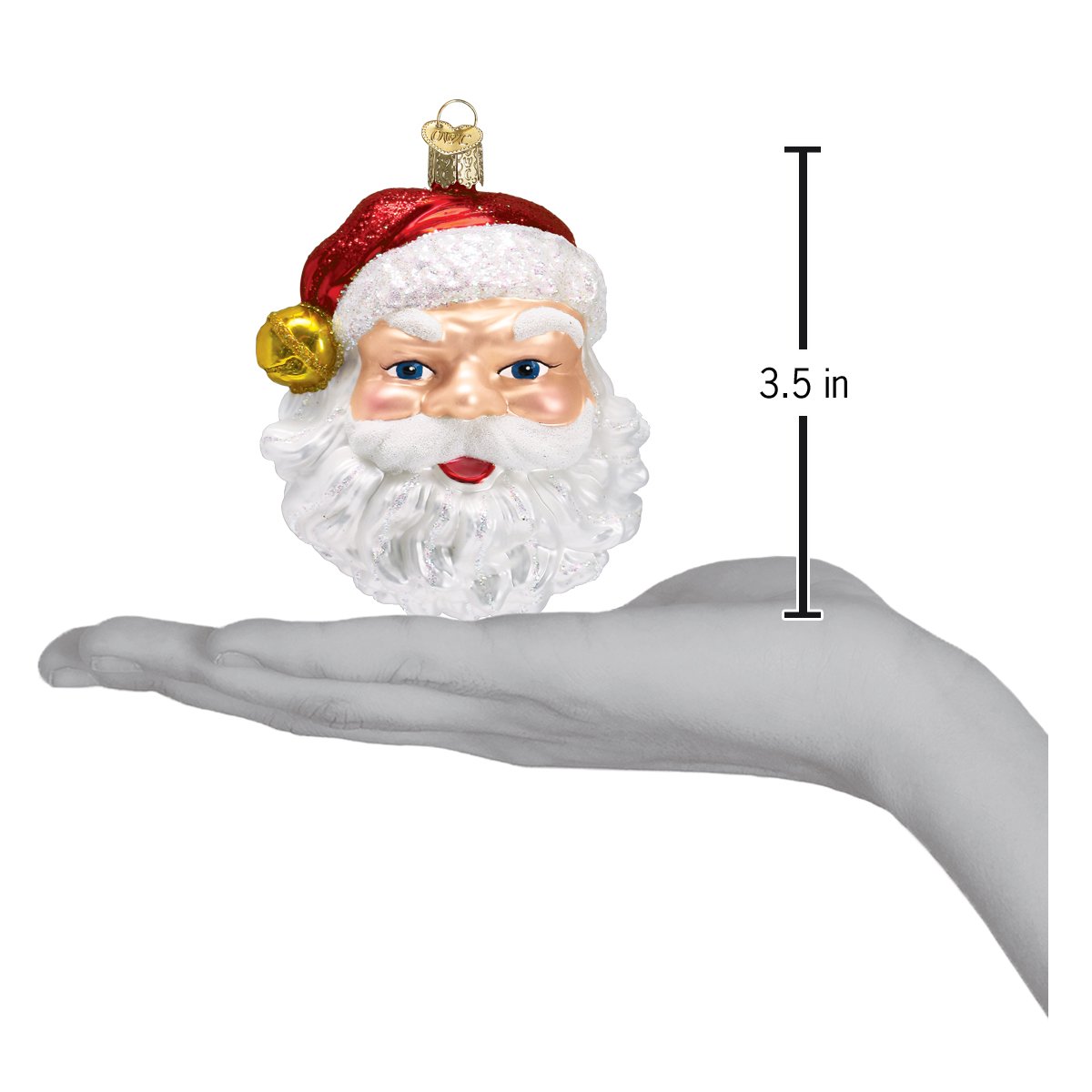 Old World Christmas Jingle Bell Santa Ornament - hand-blown glass Christmas tree ornament (view 4)