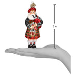 Old World Christmas Highland Santa Ornament - hand-blown glass Christmas tree ornament (view 4)