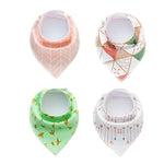 4pcs Lot Bibs Burp Cloth Print Arrow Wave Triangle Baby Bibs Cotton Bandana Accessories - Cindi Book