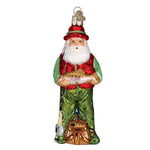 Old World Christmas Fly Fishing Santa Ornament - hand-blown glass Christmas tree ornament (view 3)