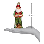 Old World Christmas Fly Fishing Santa Ornament - hand-blown glass Christmas tree ornament (view 4)