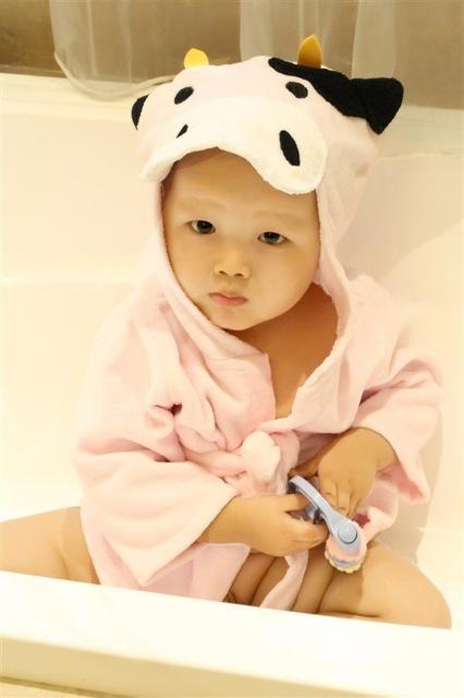 Cartoon Cute Animal Modeling Baby Bath Towels Baby Bathrobes Cotton Children's Bathrobes Baby Hooded - Cindi Book