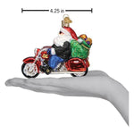 Old World Christmas Biker Santa Ornament - hand-blown glass Christmas tree ornament (view 6)