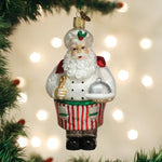 Old World Christmas Chef Santa Ornament - hand-blown glass Christmas tree ornament