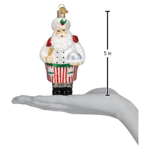 Old World Christmas Chef Santa Ornament - hand-blown glass Christmas tree ornament (view 6)
