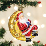 Old World Christmas Moonlight Santa Ornament - hand-blown glass Christmas tree ornament