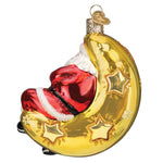 Old World Christmas Moonlight Santa Ornament - hand-blown glass Christmas tree ornament (view 4)
