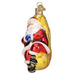 Old World Christmas Moonlight Santa Ornament - hand-blown glass Christmas tree ornament (view 5)