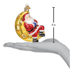 Old World Christmas Moonlight Santa Ornament - hand-blown glass Christmas tree ornament (view 6)