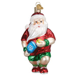 Old World Christmas Pickleball Santa Ornament - hand-blown glass Christmas tree ornament (view 3)