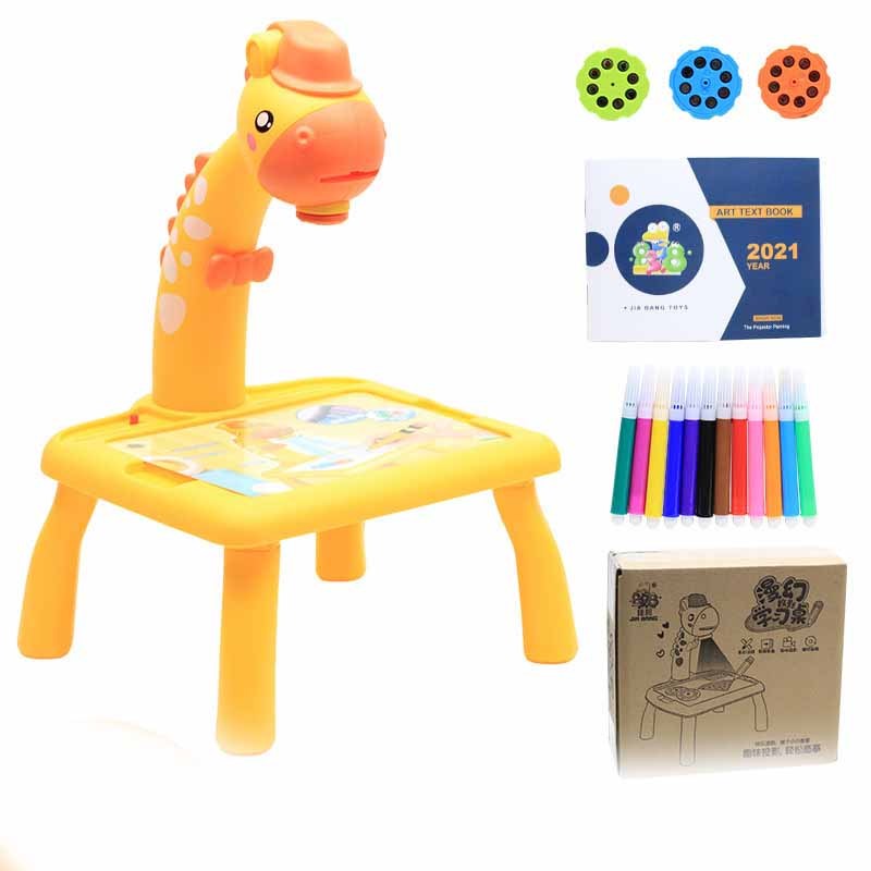 Cartoon Giraffe Projection Painting Study Desk - Cindi Book