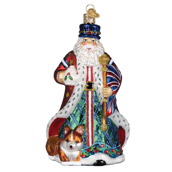 Old World Christmas United Kingdom Santa Ornament - hand-blown glass Christmas tree ornament (view 2)
