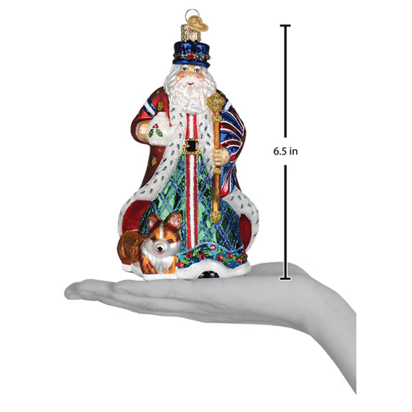 Old World Christmas United Kingdom Santa Ornament - hand-blown glass Christmas tree ornament (view 5)