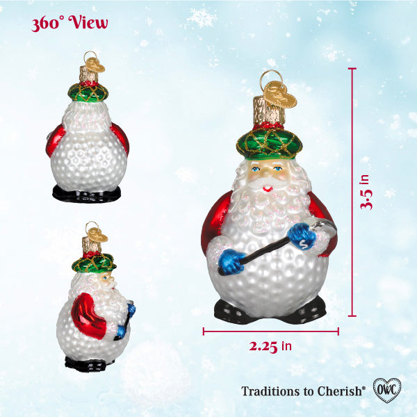 Old World Christmas Ho Ho Hole-In-One Ornament - hand-blown glass Christmas tree ornament (view 6)
