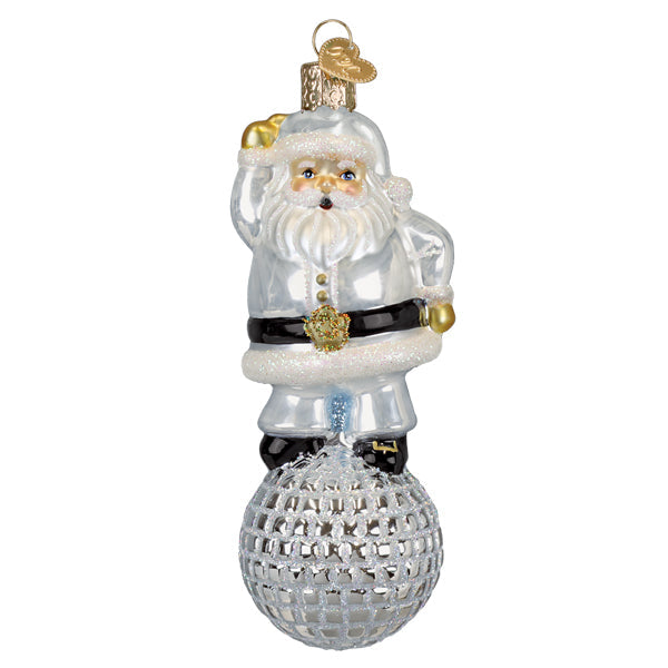 Old World Christmas Disco Fever Santa Ornament - hand-blown glass Christmas tree ornament (view 2)