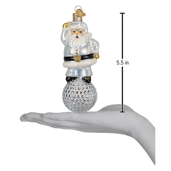 Old World Christmas Disco Fever Santa Ornament - hand-blown glass Christmas tree ornament (view 5)