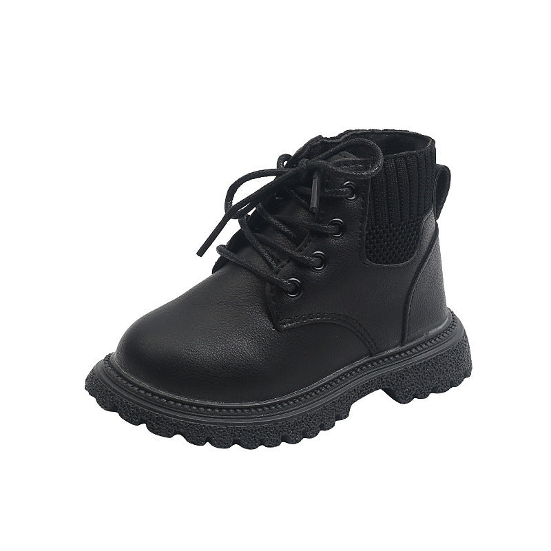 Children's Boots Martin Boys Leather Low-Cotton Cotton Girls Baby - Cindi Book