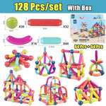 Big Size DIY Magnetic Construction Set Early Learning Constructor Variety Magnetic Rod Building Blocks For Children Toys Gift - Cindi Book