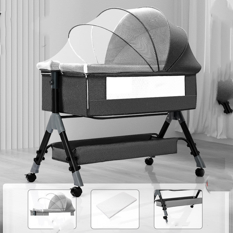 Baby Splicing Portable Multifunctional Mobile Folding Cradle Bed - Cindi Book